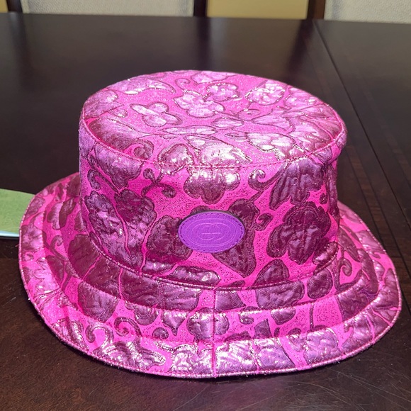 New Gucci GG Supreme Logo Floral Double Sided Bucket Hat - Picture 10 of 15